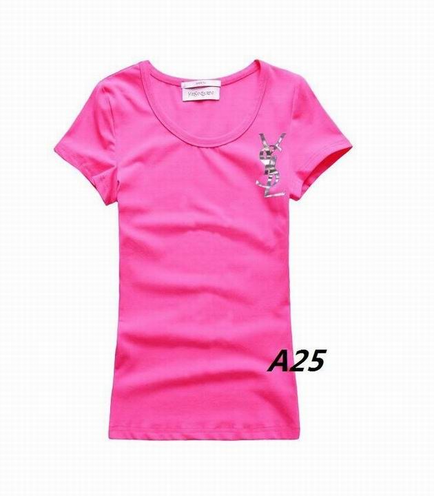 YSL short round collar T woman S-XL-157